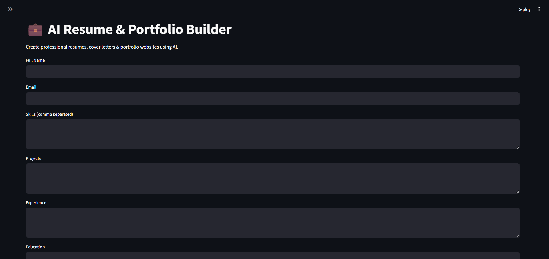 AI Resume & Portfolio Builder